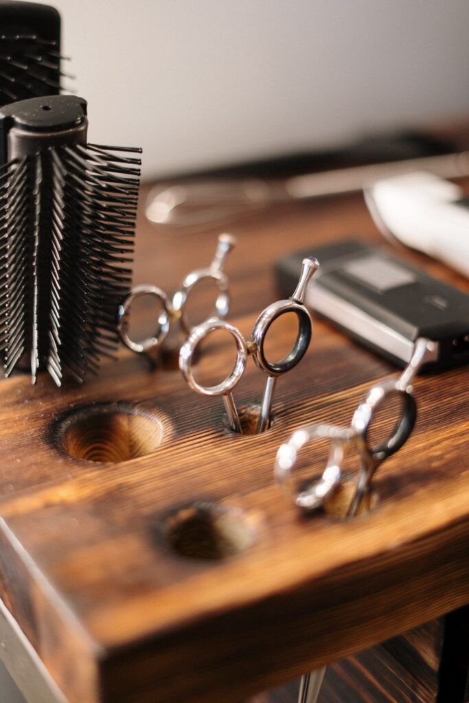Barber tools and hands
